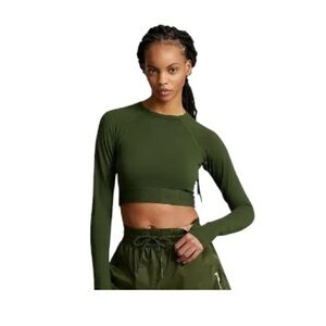NWT Ralph Lauren RLX Repeat Logo Cropped Jersey Pullover Green Size Small
